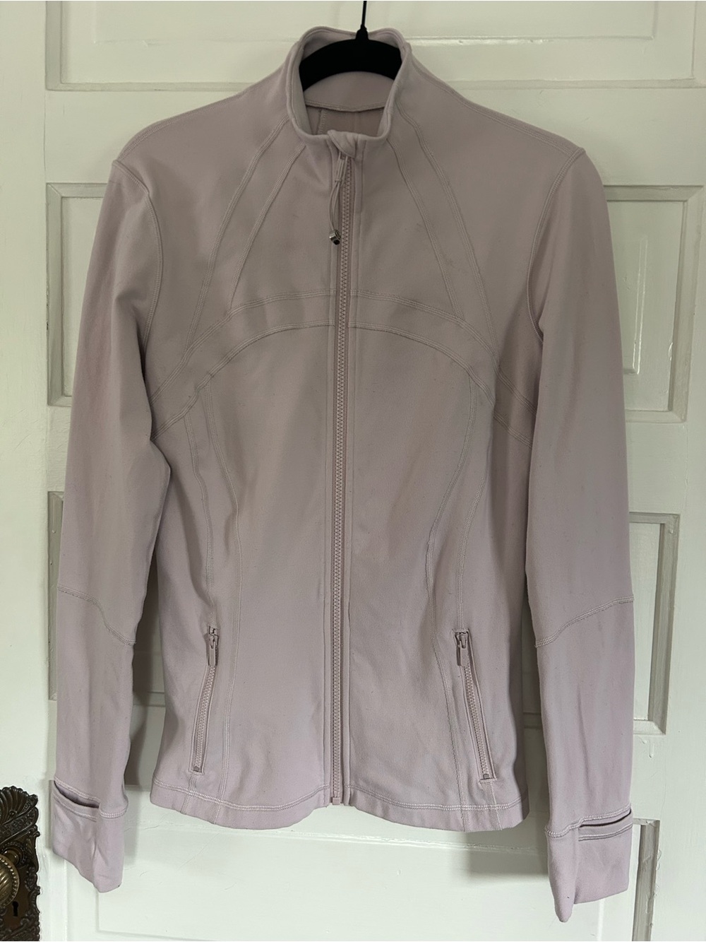 Lululemon Athletica Pale Pink Zip-Up Define Jacket w/Thumbholes. Size 10